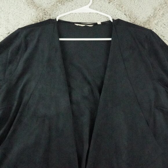 Soft Surroundings Ultra Soft Cardigan Womens Black Large Faux Suede Wrap - Picture 4 of 11